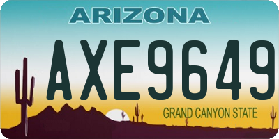 AZ license plate AXE9649