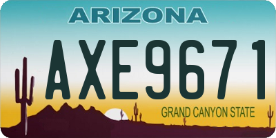 AZ license plate AXE9671