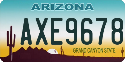 AZ license plate AXE9678