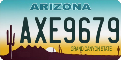 AZ license plate AXE9679