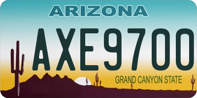 AZ license plate AXE9700