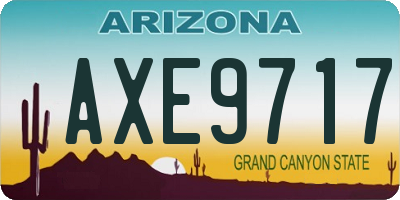 AZ license plate AXE9717