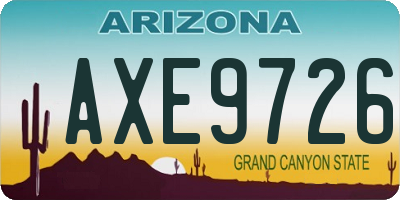 AZ license plate AXE9726