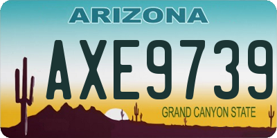 AZ license plate AXE9739
