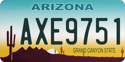 AZ license plate AXE9751