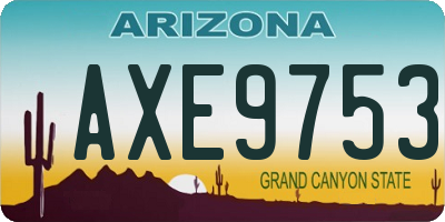 AZ license plate AXE9753