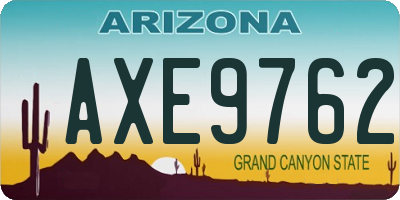 AZ license plate AXE9762