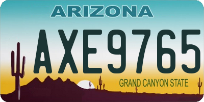 AZ license plate AXE9765