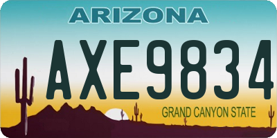 AZ license plate AXE9834