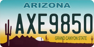 AZ license plate AXE9850