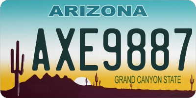 AZ license plate AXE9887