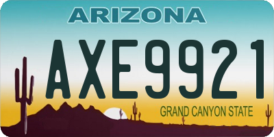 AZ license plate AXE9921