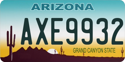 AZ license plate AXE9932