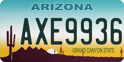AZ license plate AXE9936