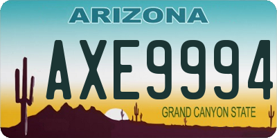 AZ license plate AXE9994