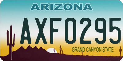 AZ license plate AXF0295
