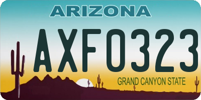 AZ license plate AXF0323