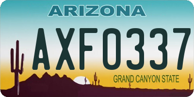 AZ license plate AXF0337