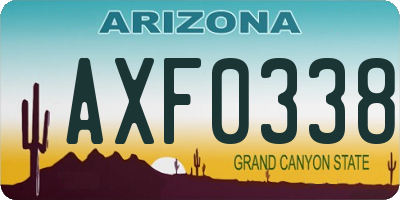 AZ license plate AXF0338