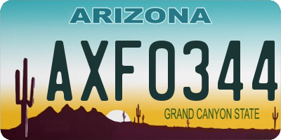 AZ license plate AXF0344
