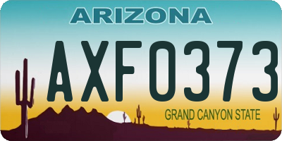 AZ license plate AXF0373