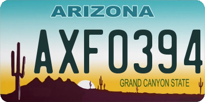 AZ license plate AXF0394