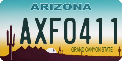 AZ license plate AXF0411