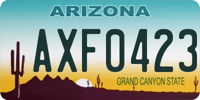 AZ license plate AXF0423