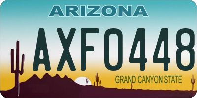 AZ license plate AXF0448