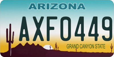 AZ license plate AXF0449