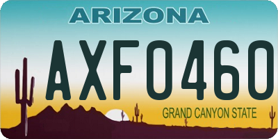 AZ license plate AXF0460