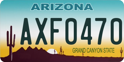 AZ license plate AXF0470