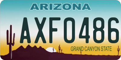AZ license plate AXF0486