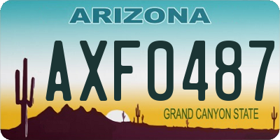 AZ license plate AXF0487