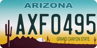 AZ license plate AXF0495