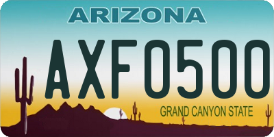AZ license plate AXF0500