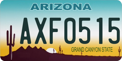 AZ license plate AXF0515