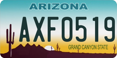 AZ license plate AXF0519