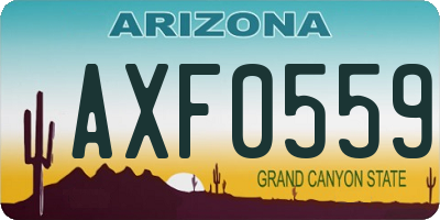 AZ license plate AXF0559