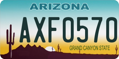 AZ license plate AXF0570
