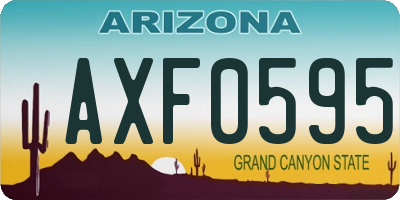 AZ license plate AXF0595