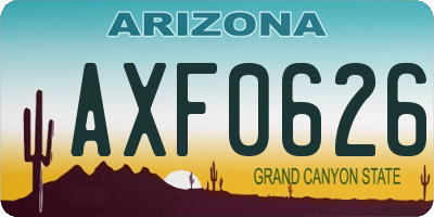 AZ license plate AXF0626