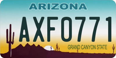 AZ license plate AXF0771