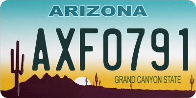 AZ license plate AXF0791