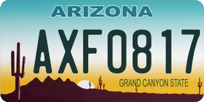 AZ license plate AXF0817