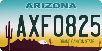 AZ license plate AXF0825