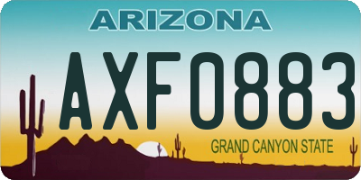 AZ license plate AXF0883