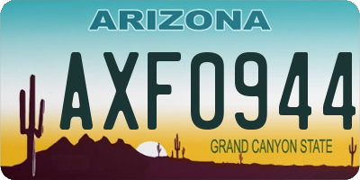 AZ license plate AXF0944
