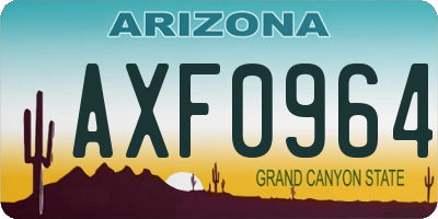 AZ license plate AXF0964