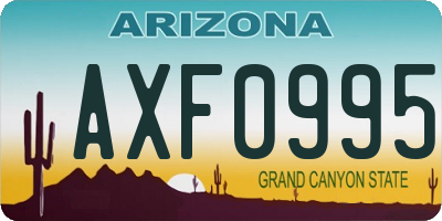 AZ license plate AXF0995
